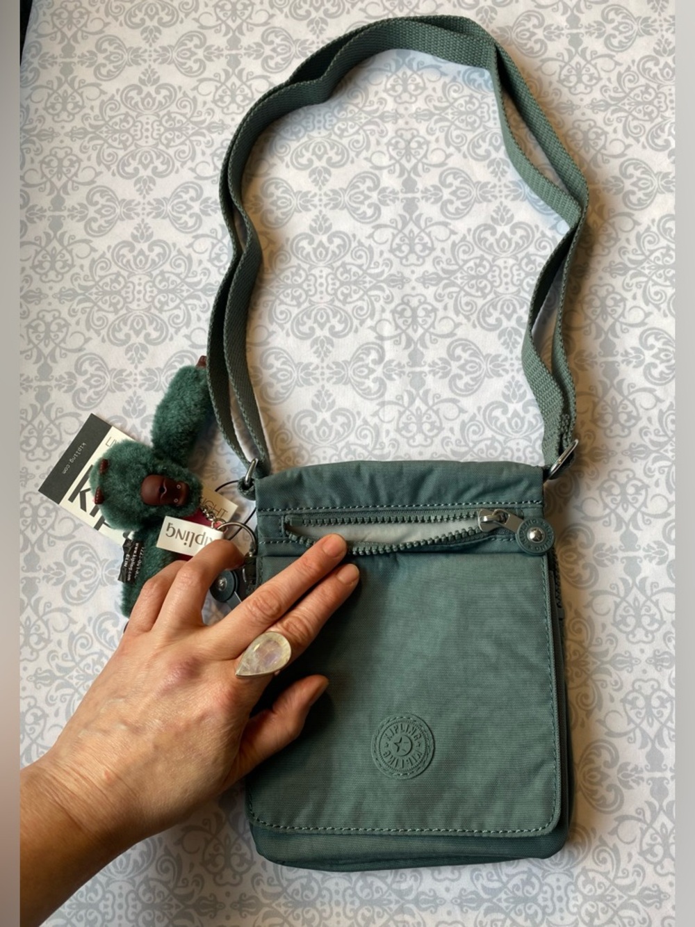 NWT Kipling Compact Crossbody Bag with Adjustable Strap & Plush Monkey Keychain - Picture 7 of 16